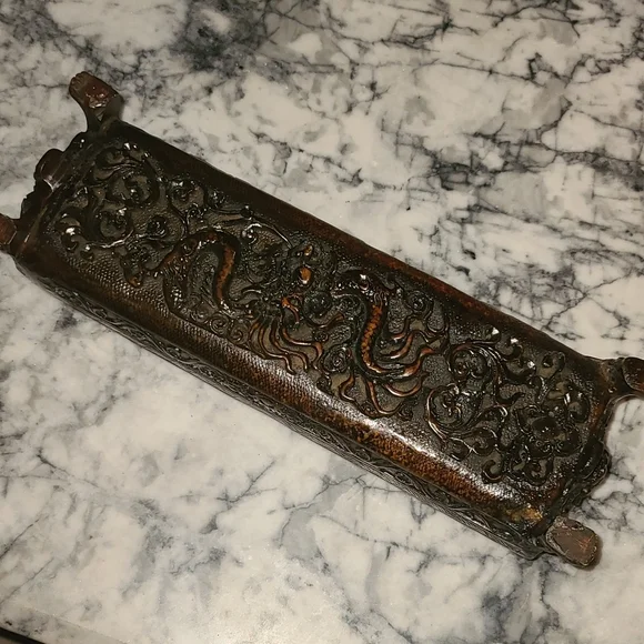 Mid 20th Century Chinese Dragon Motif Footed Box